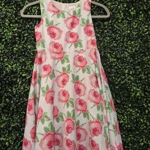 Charming Floral Kids Dress in Pink and Green
